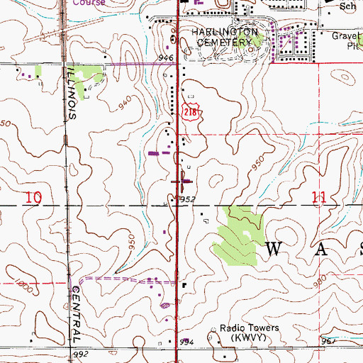 Topographic Map of Village Square Mall, IA