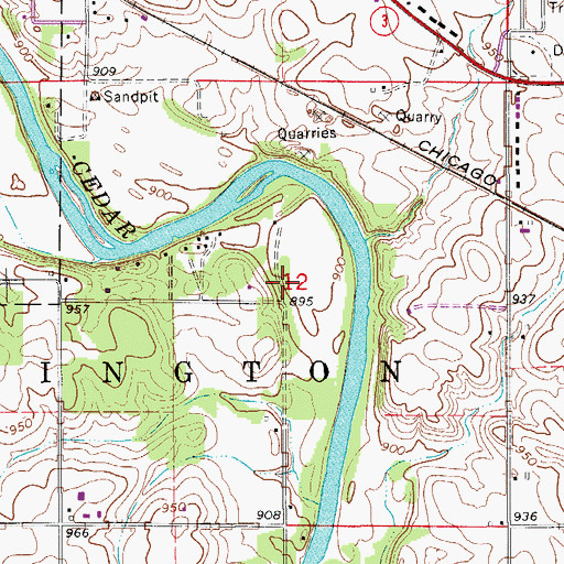 Topographic Map of Spencer Cemetery (historical), IA