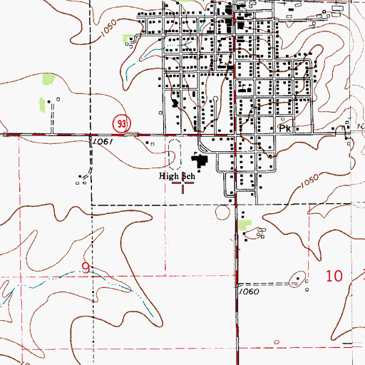Topographic Map of Tripoli Elementary School, IA