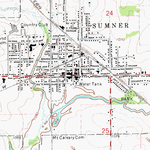 Topographic Map of Bauer Chiropractic Clinic, IA