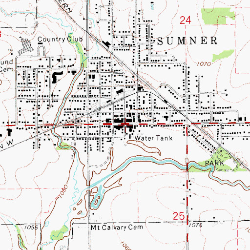 Topographic Map of Sumner Police Department, IA