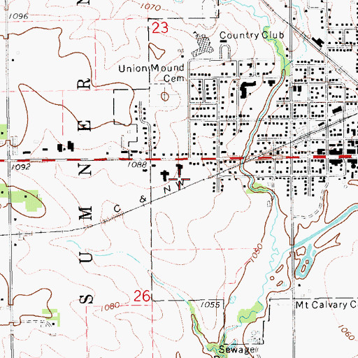 Topographic Map of Community Memorial Hospital, IA