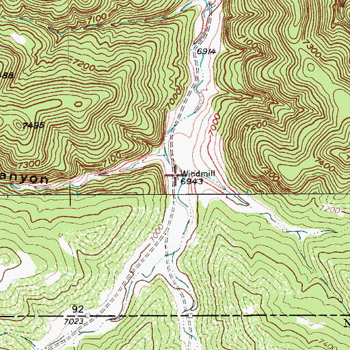 Topographic Map of Joe Baker Canyon, CO