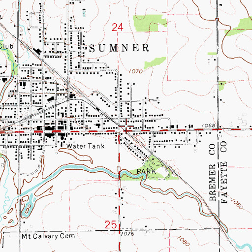 Topographic Map of Mary Winks Park, IA