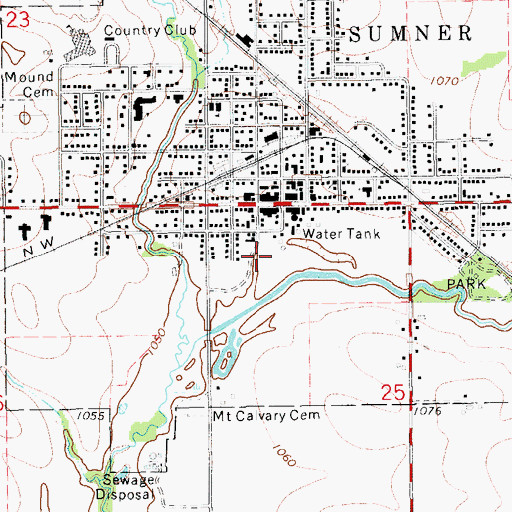 Topographic Map of Cub Park, IA