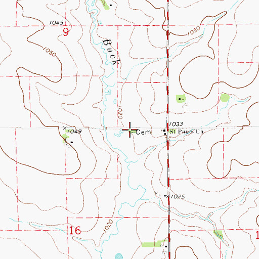 Topographic Map of Saint Pauls United Church of Christ Cemetery, IA