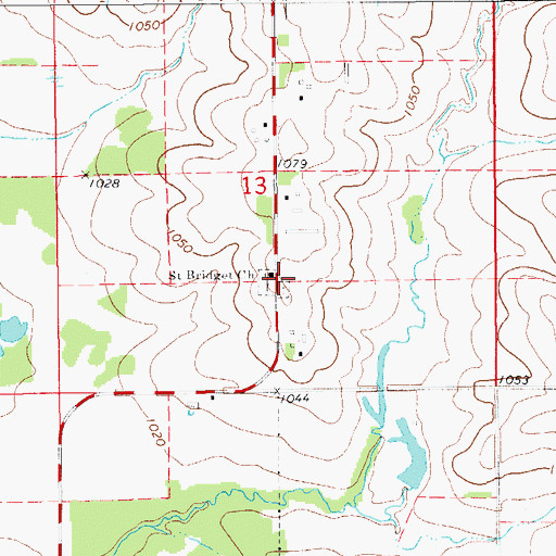 Topographic Map of Pinhook Cemetery, IA