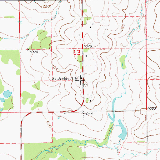 Topographic Map of Mount Olivet Cemetery, IA