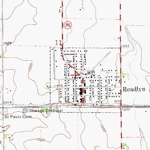 Topographic Map of Community Lutheran School - Readlyn, IA