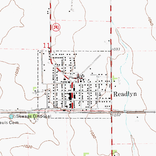 Topographic Map of Readlyn Elementary School, IA