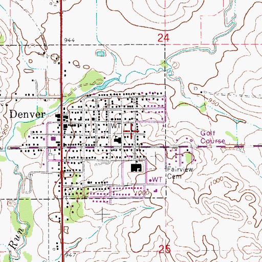 Topographic Map of Saint Peter Lutheran Church, IA