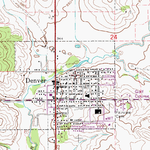 Topographic Map of Saint Paul United Church of Christ, IA