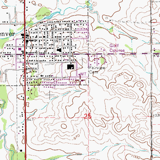 Topographic Map of Saint Johns Lutheran Church, IA