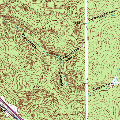 Topographic Map of Twentythree Canyon, CO