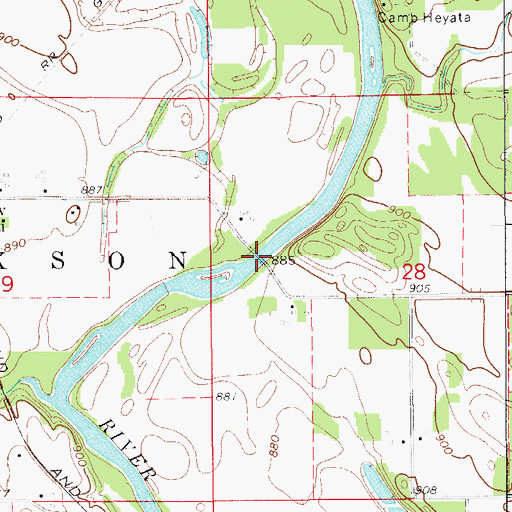 Topographic Map of Waverly Junction Bridge, IA