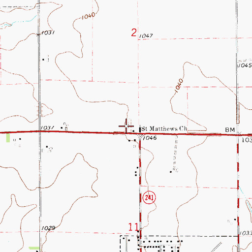Topographic Map of Saint Mathews Lutheran Cemetery, IA