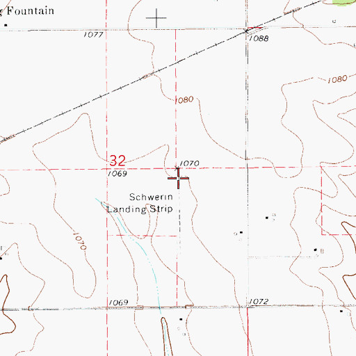 Topographic Map of Schwerin Landing Strip (historical), IA