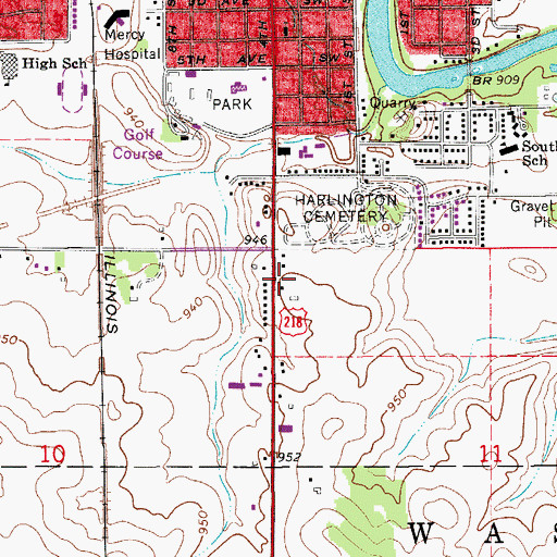 Topographic Map of Grace Baptist Church, IA