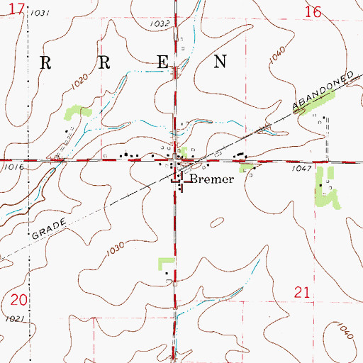 Topographic Map of Fredericksburg Farmers Co-op Elevator, IA