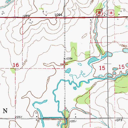 Topographic Map of Odessa Avenue Park, IA