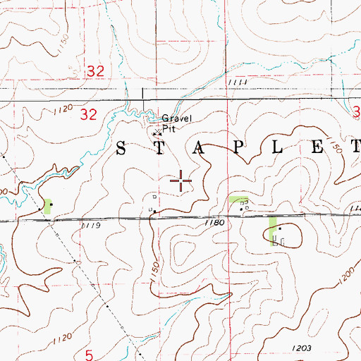 Topographic Map of Fredericksburg Wildlife Area, IA