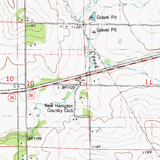 Topographic Map of Plum Creek Corner, IA