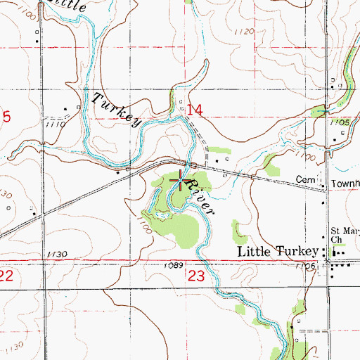 Topographic Map of Sluggo's Pond Park, IA