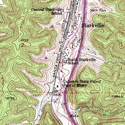 Topographic Map of South Starkville School, CO