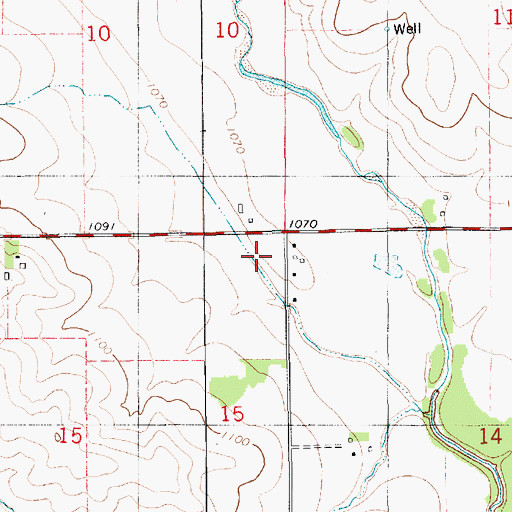 Topographic Map of Maplesville Post Office (historical), IA