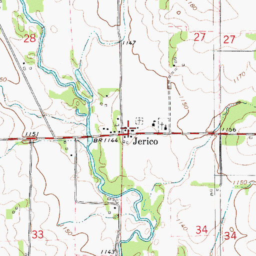 Topographic Map of Jerico Post Office (historical), IA