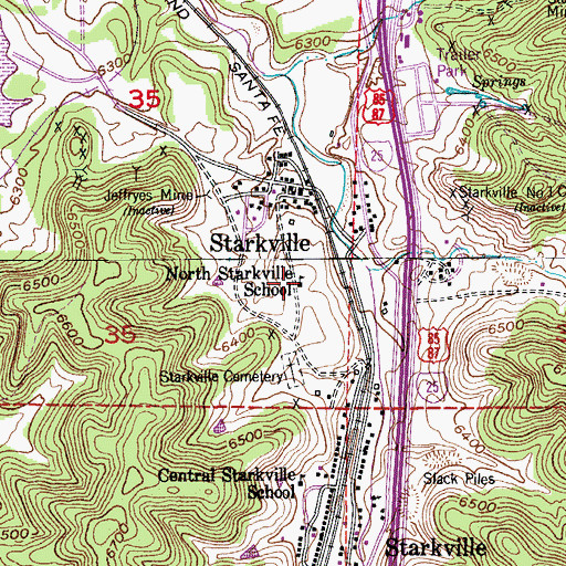 Topographic Map of North Starkville School, CO