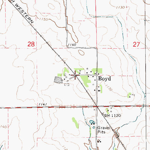 Topographic Map of Boyd (historical), IA