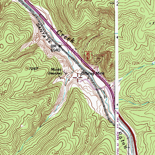 Topographic Map of Morley Mine, CO
