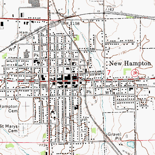Topographic Map of New Hampton Chiropractic Center, IA