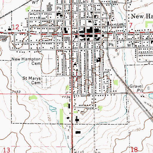 Topographic Map of New Hampton Care Center, IA