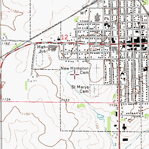 Topographic Map of Sheakley Park, IA