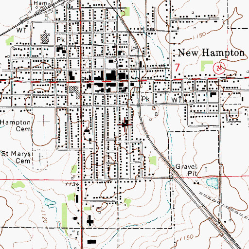 Topographic Map of Trinity Lutheran Church, IA