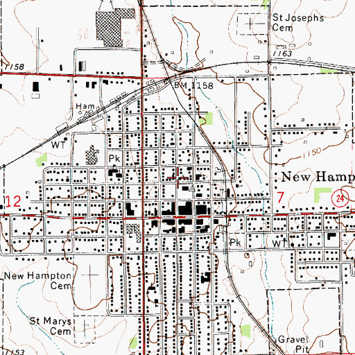 Topographic Map of Jehovahs Witnessess Kingdom Hall, IA
