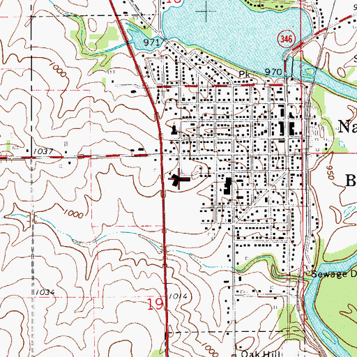 Topographic Map of Nashua - Plainfield Elementary School, IA