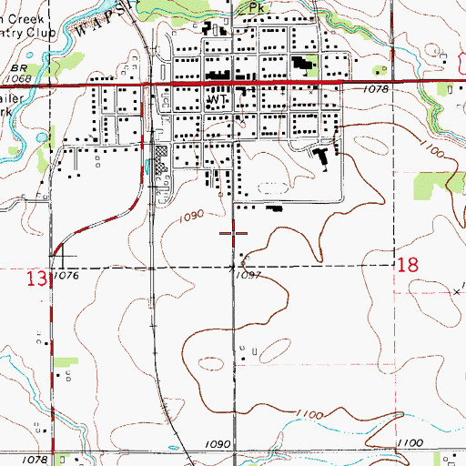 Topographic Map of Fredericksburg Family Health Center, IA