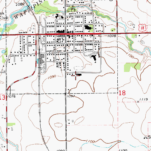 Topographic Map of Sunrise Guest Home, IA
