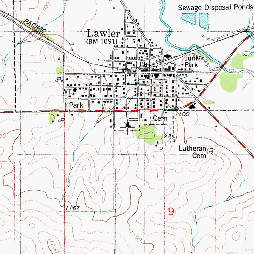 Topographic Map of Our Lady of Mount Carmel Church, IA