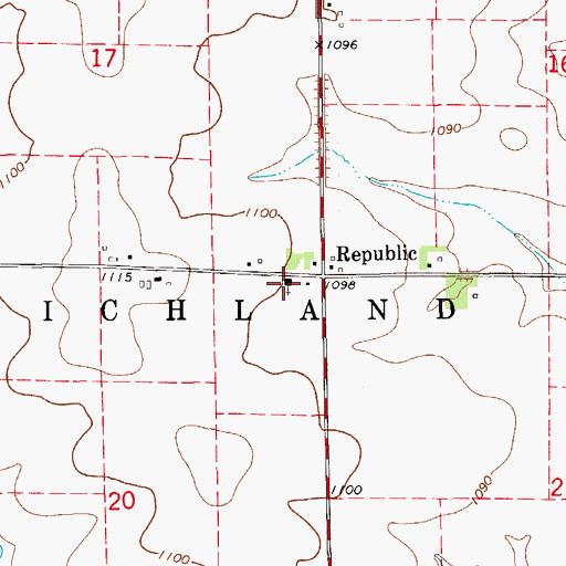 Topographic Map of Republic Community Church, IA