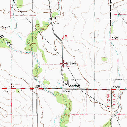 Topographic Map of Union Cemetery, IA