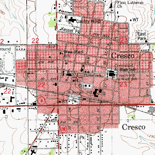 Topographic Map of Sovereign Grain Services Elevator, IA