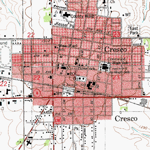 Topographic Map of Gentle Care Chiropractic Clinic, IA