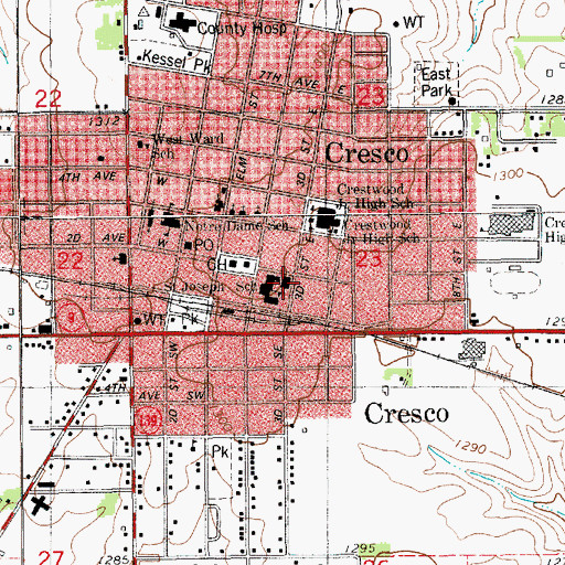 Topographic Map of Saint Joseph Church, IA
