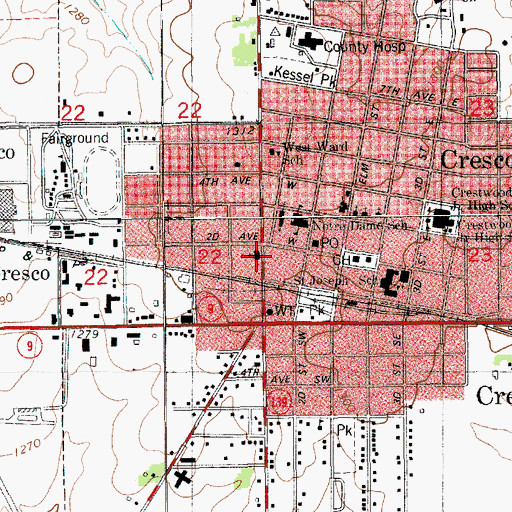 Topographic Map of Immanuel Lutheran Church, IA