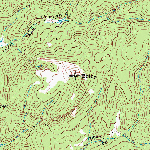 Topographic Map of Baldy, CO