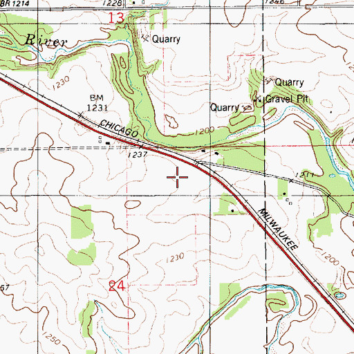 Topographic Map of Dieken Wildlife Area, IA